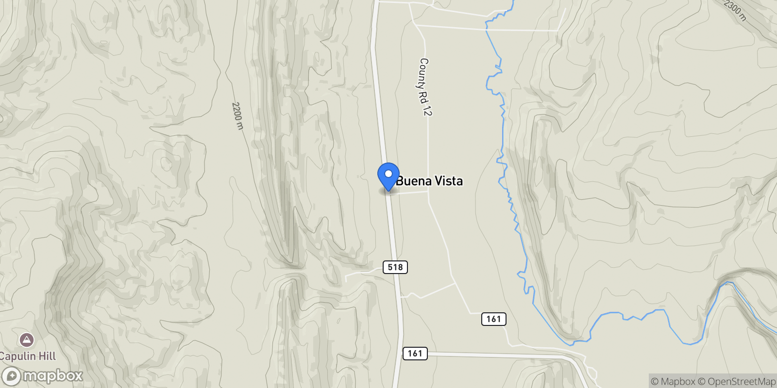 Map showing 115 Blue Deer Ranch Road, B-109, Buena Vista, NM 87712, Buena Vista, New Mexico, United States.