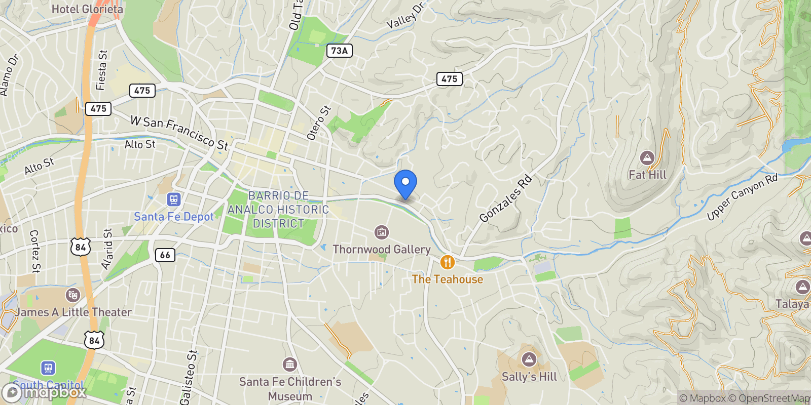 Map showing 637 E Alameda St. , Santa Fe, NM 87501, Santa Fe, New Mexico, United States.