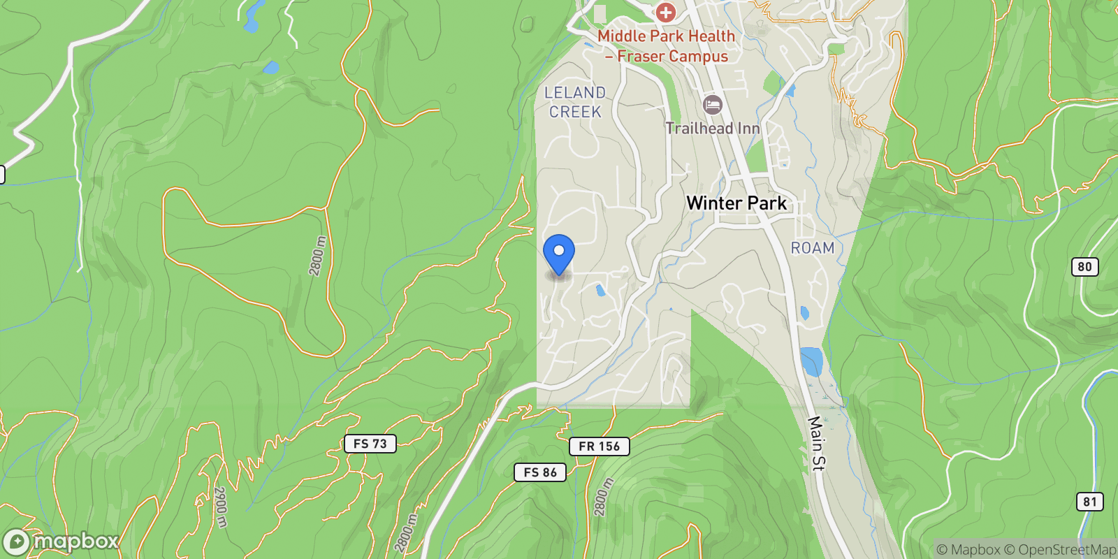 Map showing 372 LAKE Trail, Winter Park, CO 80482, Winter Park, Colorado, United States.