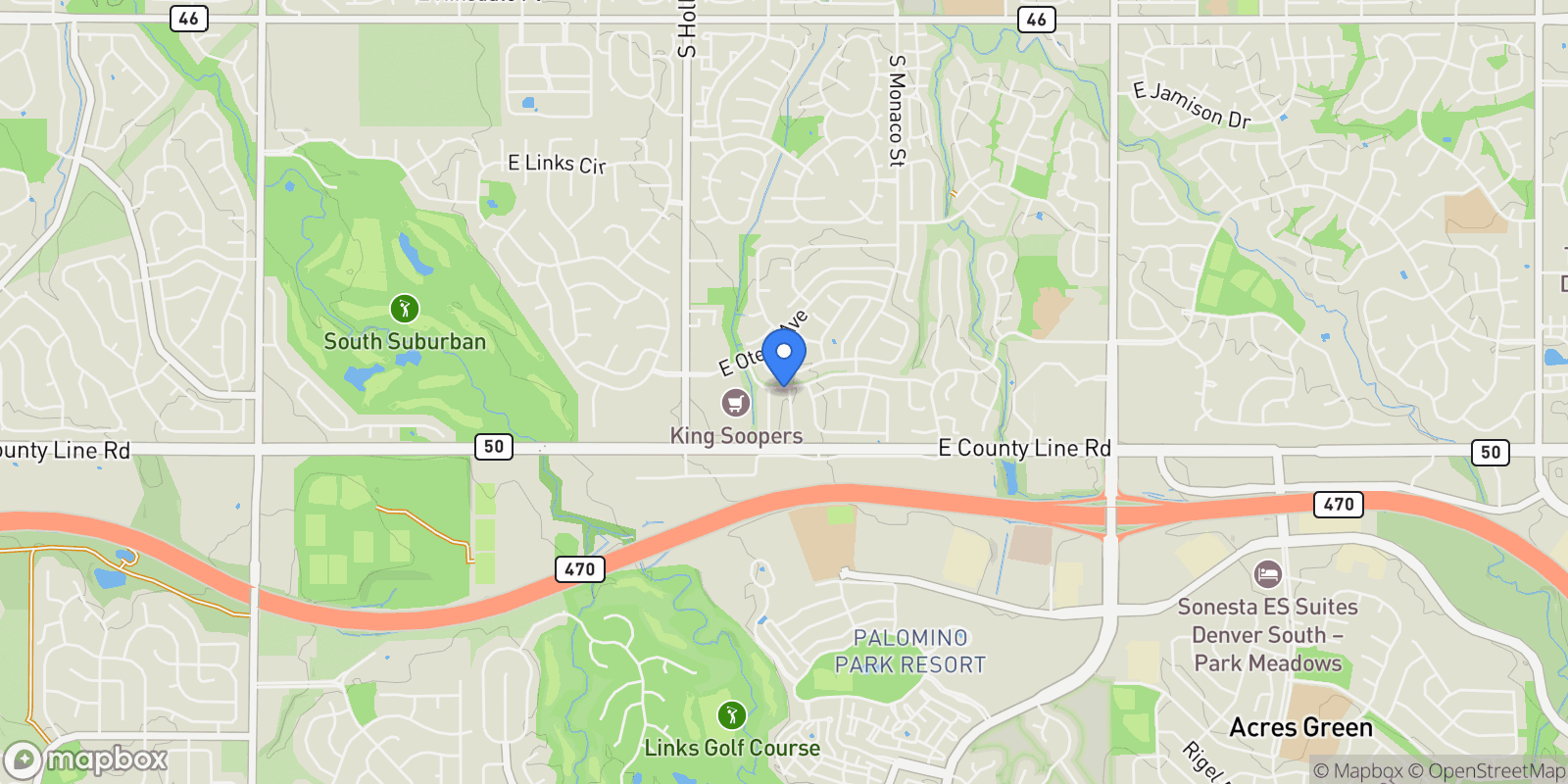 Map showing 8209 S Kearney Street, Centennial, CO 80112, Centennial, Colorado, United States.