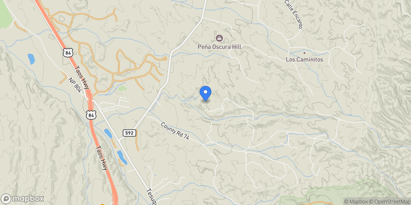 Map showing 100 Three Rock Road , Santa Fe, NM 87506, Santa Fe, New Mexico, United States.