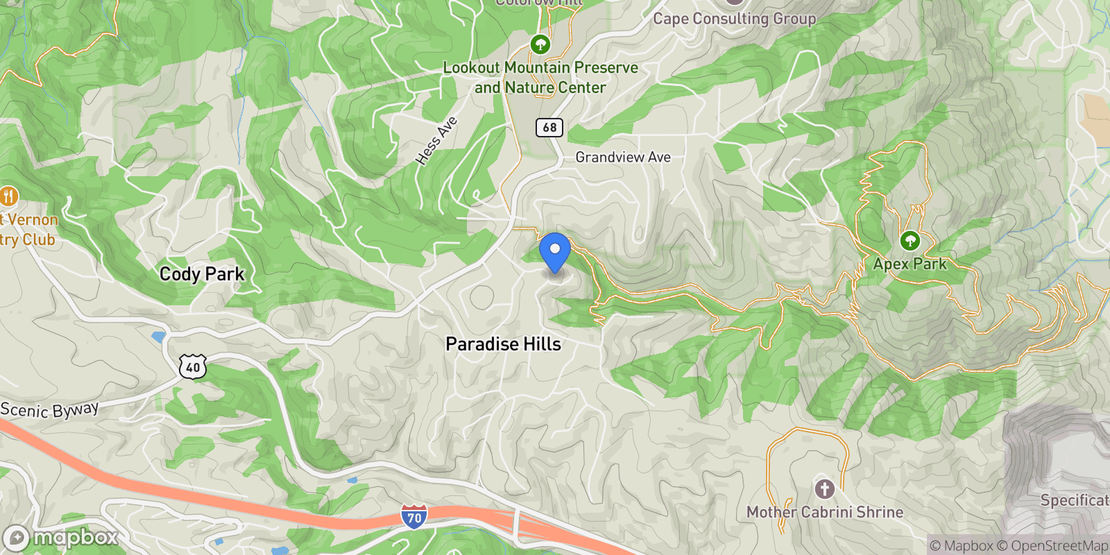 Map showing 22081 Paradise Circle, Golden, CO 80401, Golden, Colorado, United States.