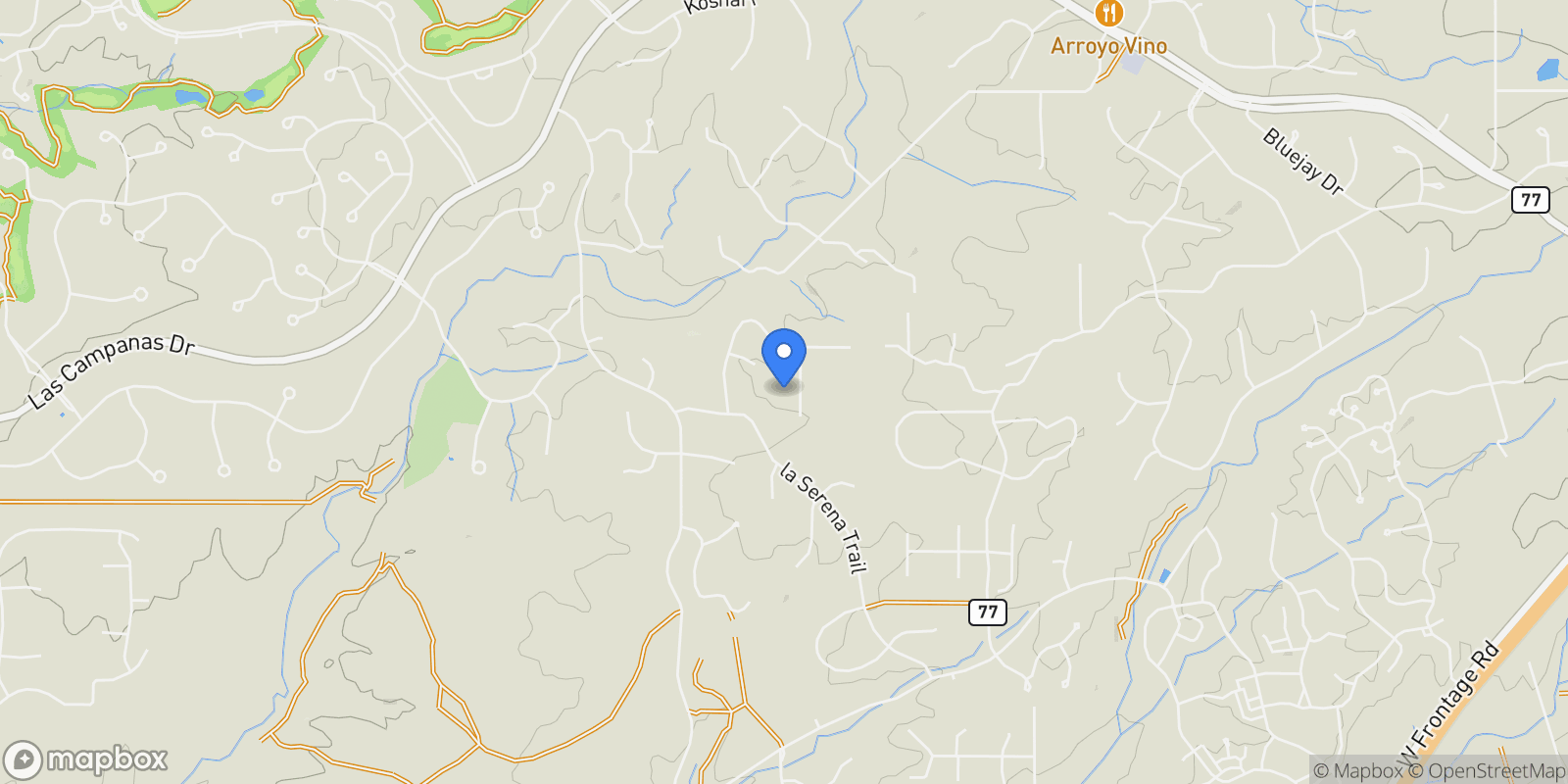 Map showing 12 Cielo Sonrisa , Santa Fe, NM 87506, Santa Fe, New Mexico, United States.