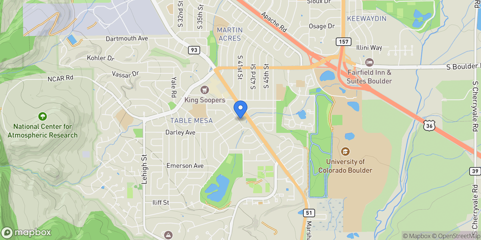 Map showing 960 Toedtli Dr, Boulder, CO 80305, Boulder, Colorado, United States.