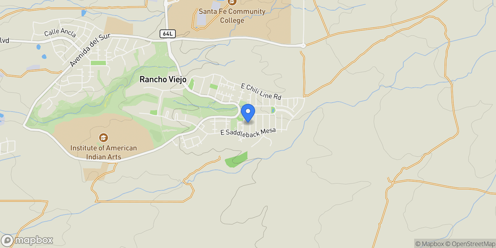 Map showing 11 Reeds Peak, Santa Fe, NM 87508, Santa Fe, New Mexico, United States.