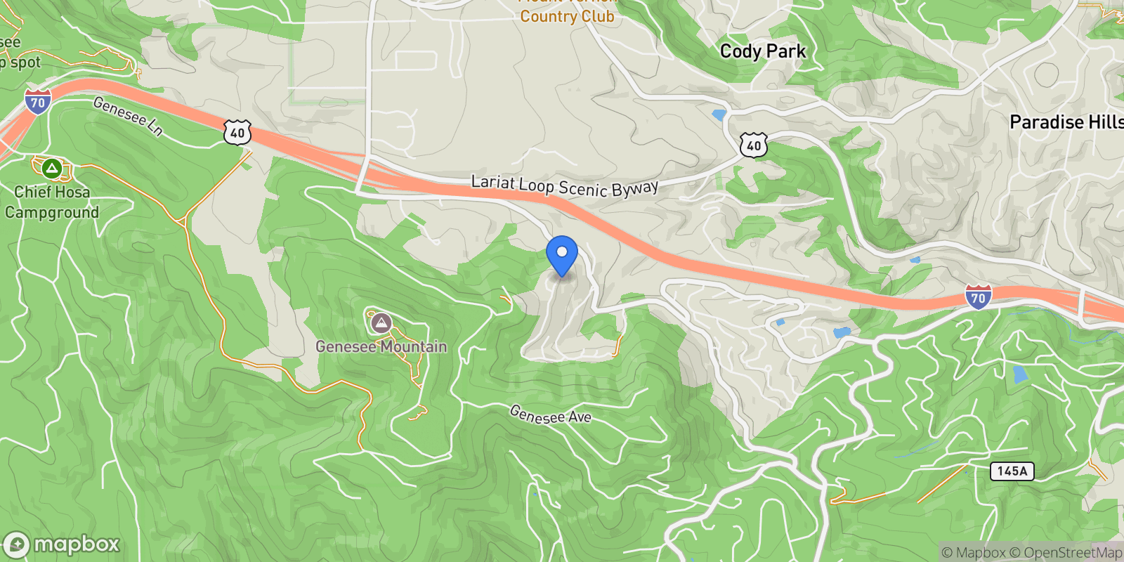 Map showing 568 Ridgeside Drive, Golden, CO 80401, Golden, Colorado, United States.