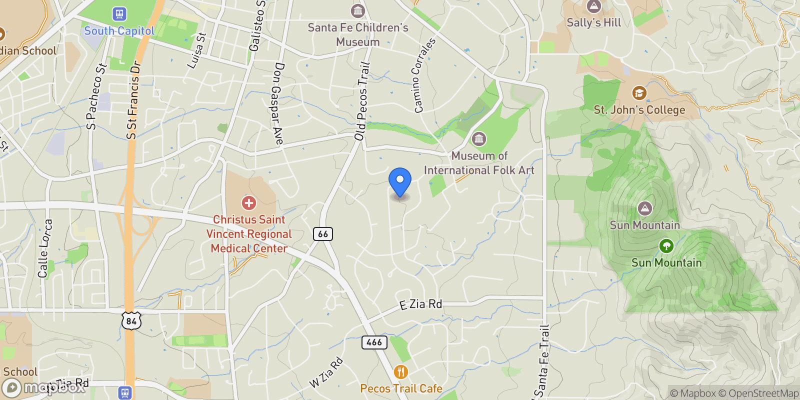 Map showing 1888 Moonlight Drive , Santa Fe, NM 87505, Santa Fe, New Mexico, United States.