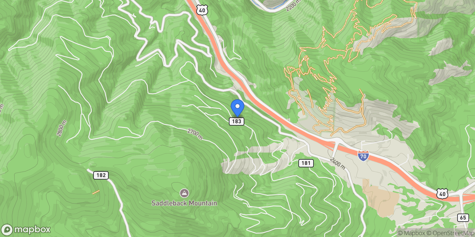 Map showing 1810 Saddleback Dr, Evergreen, CO 80439, Evergreen, Colorado, United States.