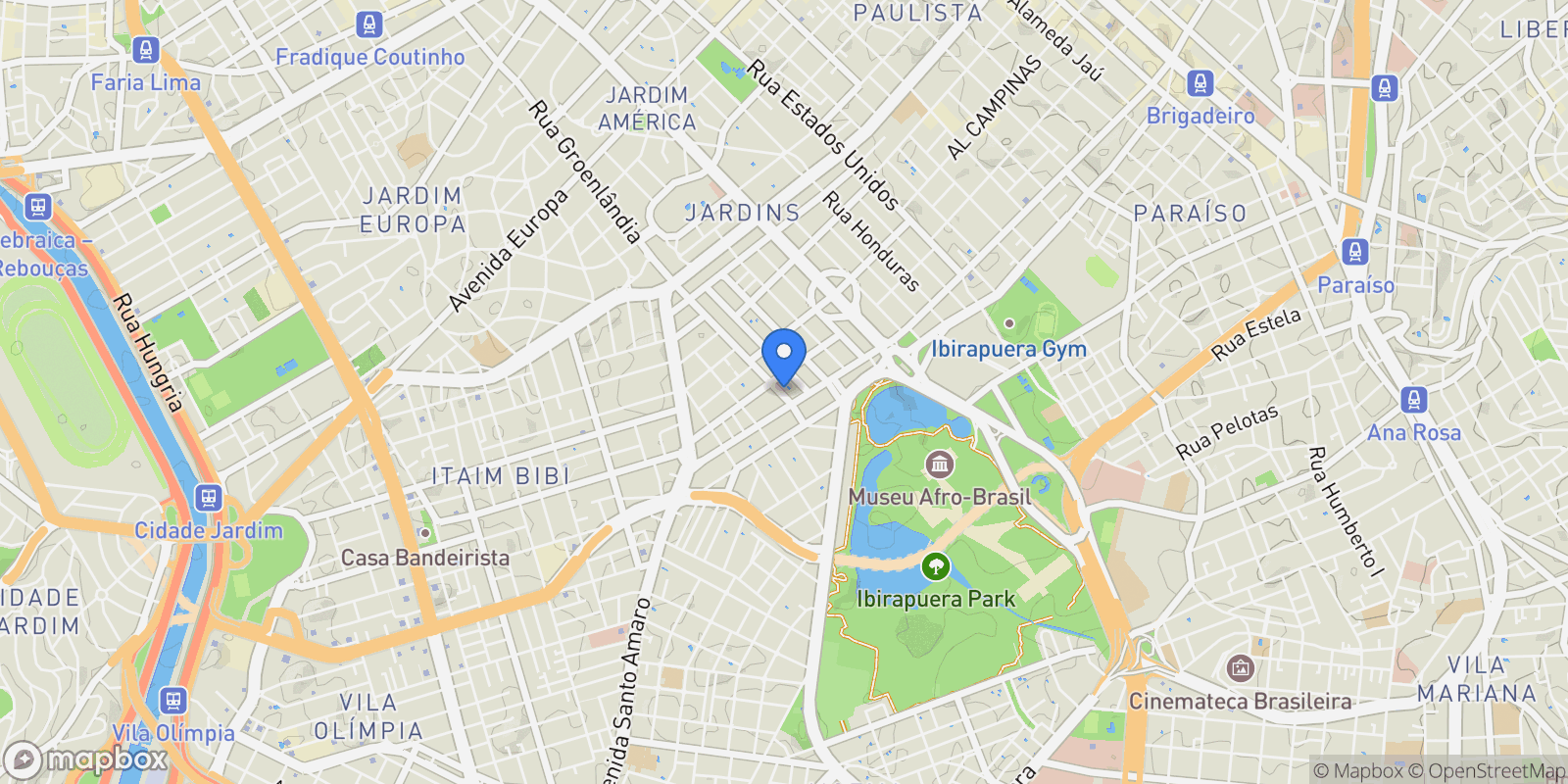 Map showing Rua Groenlândia Jardim Paulista, São Paulo, SP 01434-000, São Paulo, State of São Paulo, Brazil.