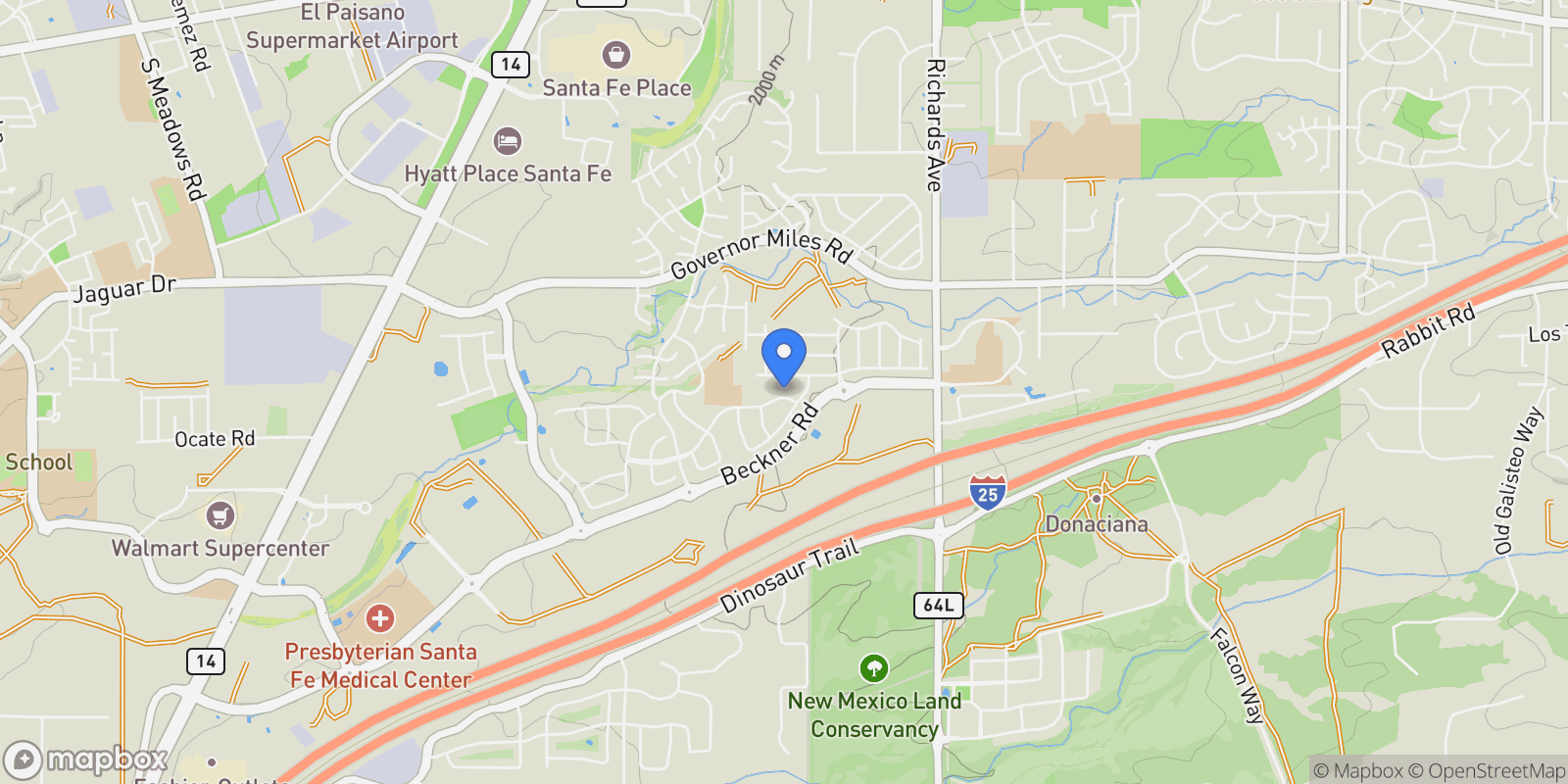 Map showing 4141 Las Brisas, Santa Fe, NM 87507, Santa Fe, New Mexico, United States.
