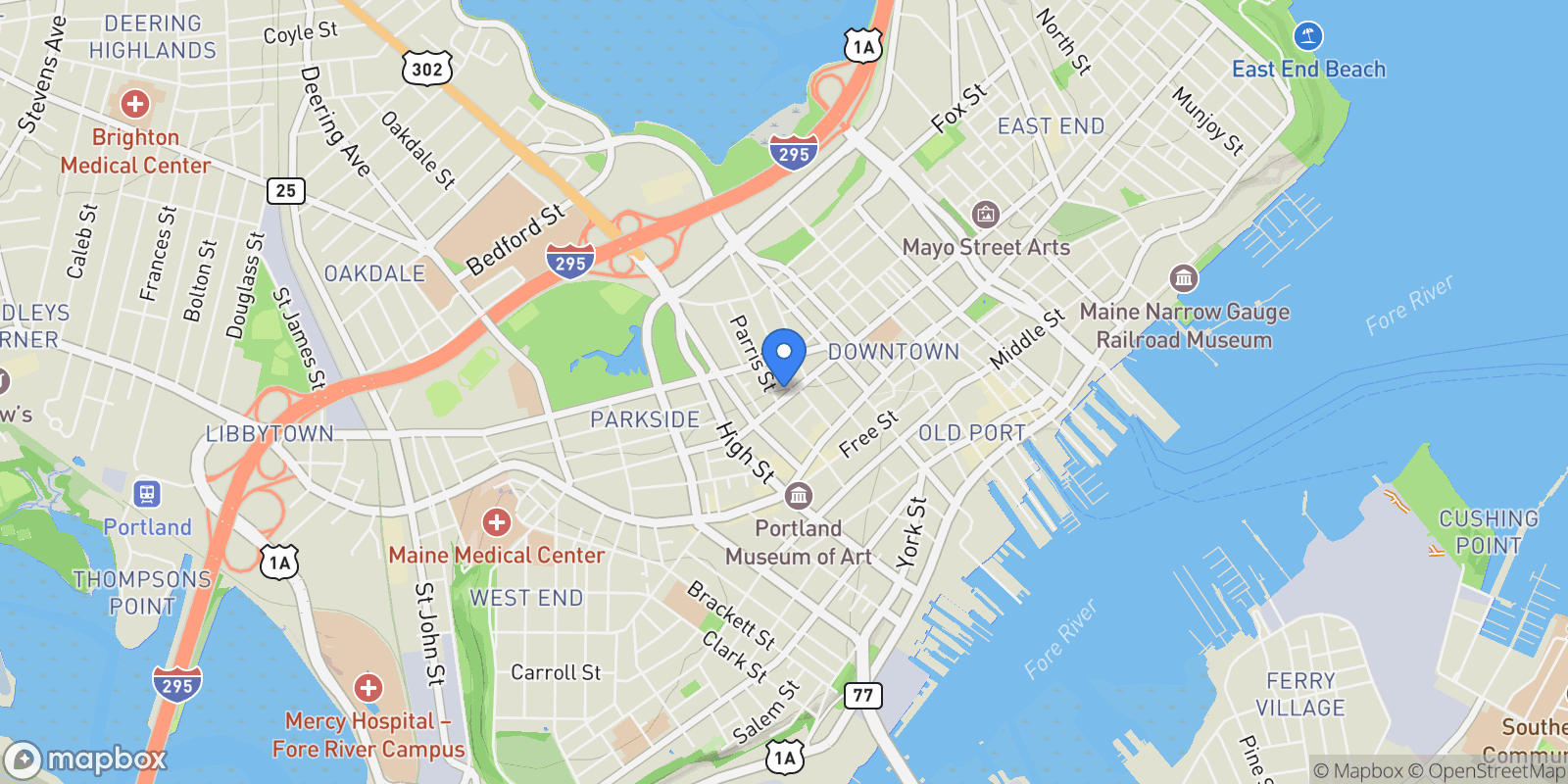 Map showing 379 Cumberland Avenue 3, Portland, ME 04101, Portland, Maine, United States.