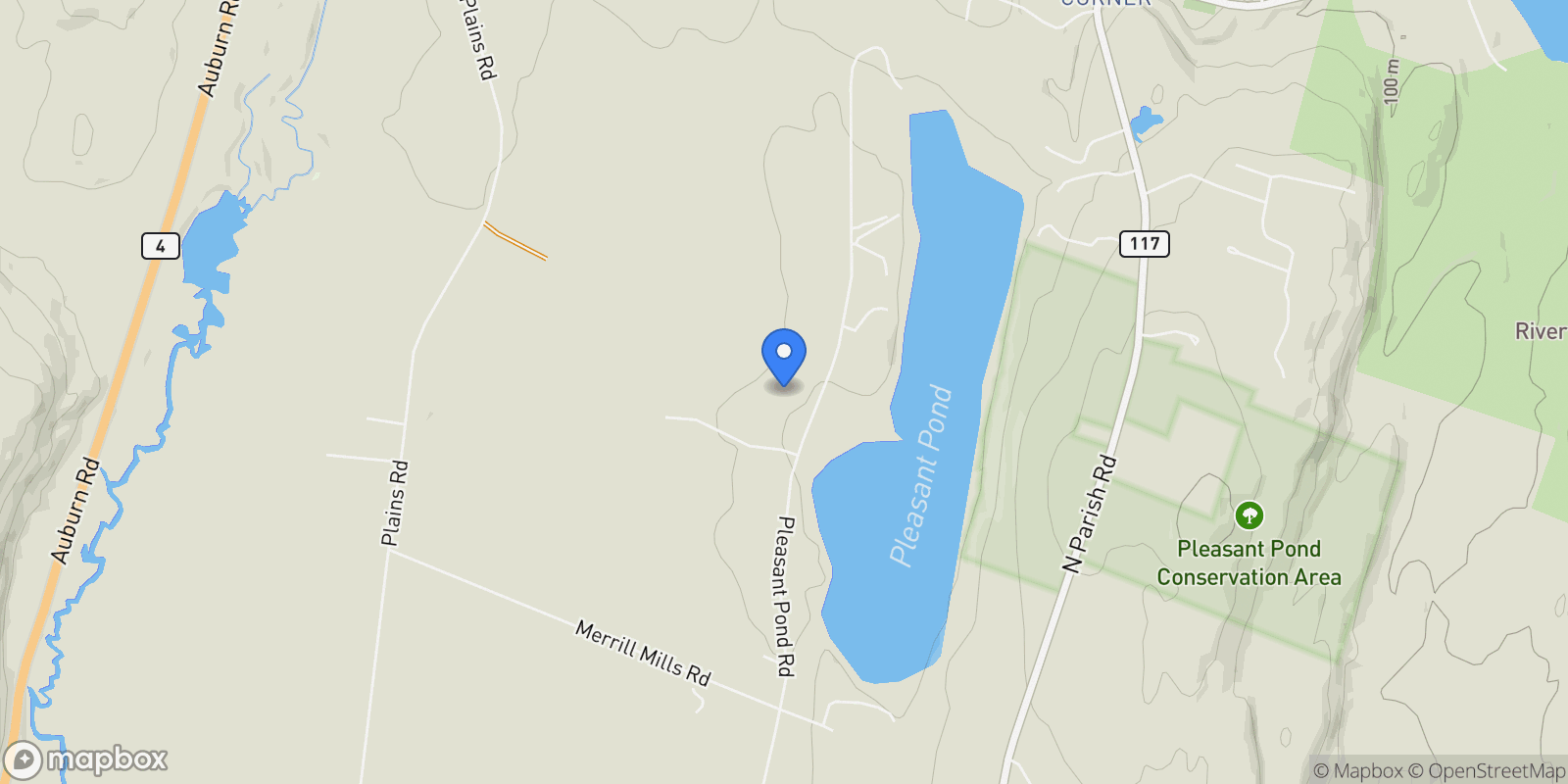 Map showing 410 Pleasant Pond Road, Turner, ME 04282, Turner, Maine, United States.