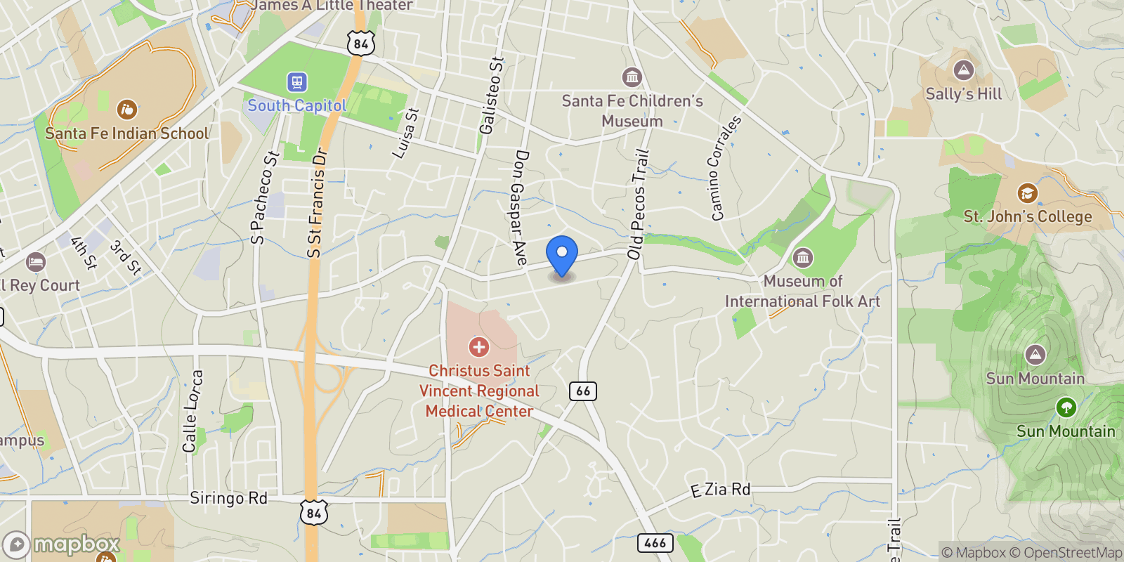 Map showing 123 E Lupita Road , Santa Fe, NM 87505, Santa Fe, New Mexico, United States.