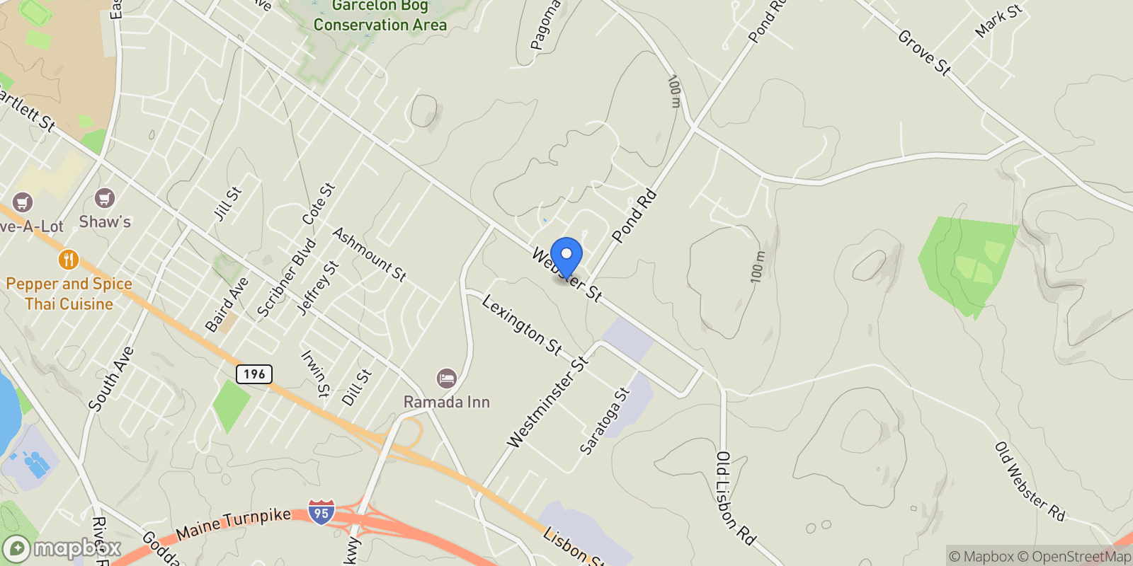 Map showing 715 Webster Street, Lewiston, ME 04240, Lewiston, Maine, United States.