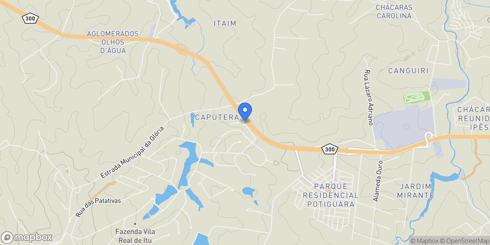 Map showing Rodovia Marechal Rondon Fazenda Vila Real, Itu, SP 13312-901, Vila Real, State of São Paulo, Brazil.
