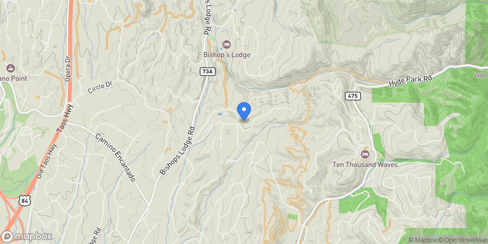 Map showing 185 Brownell Howland Road , Santa Fe, NM 87501, Santa Fe, New Mexico, United States.