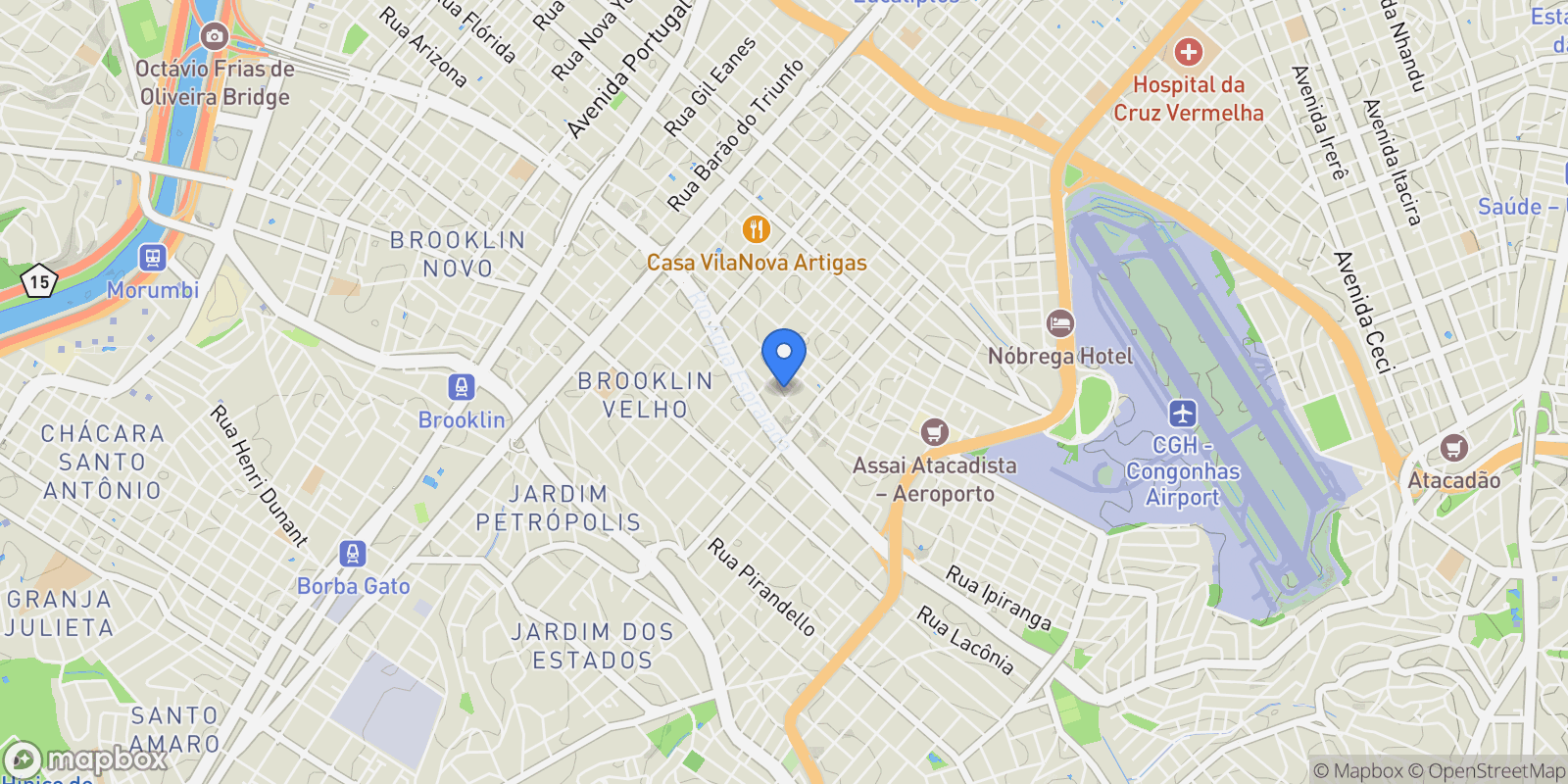 Map showing Rua Zacarias de Gois Campo Belo, São Paulo, SP 04610-003, São Paulo, State of São Paulo, Brazil.