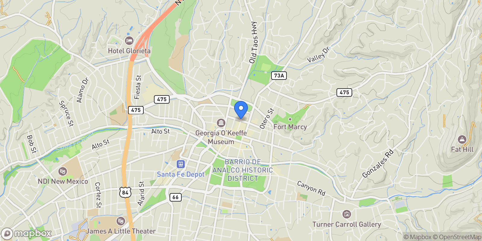 Map showing Santa Fe, NM 87506, Santa Fe, New Mexico, United States.
