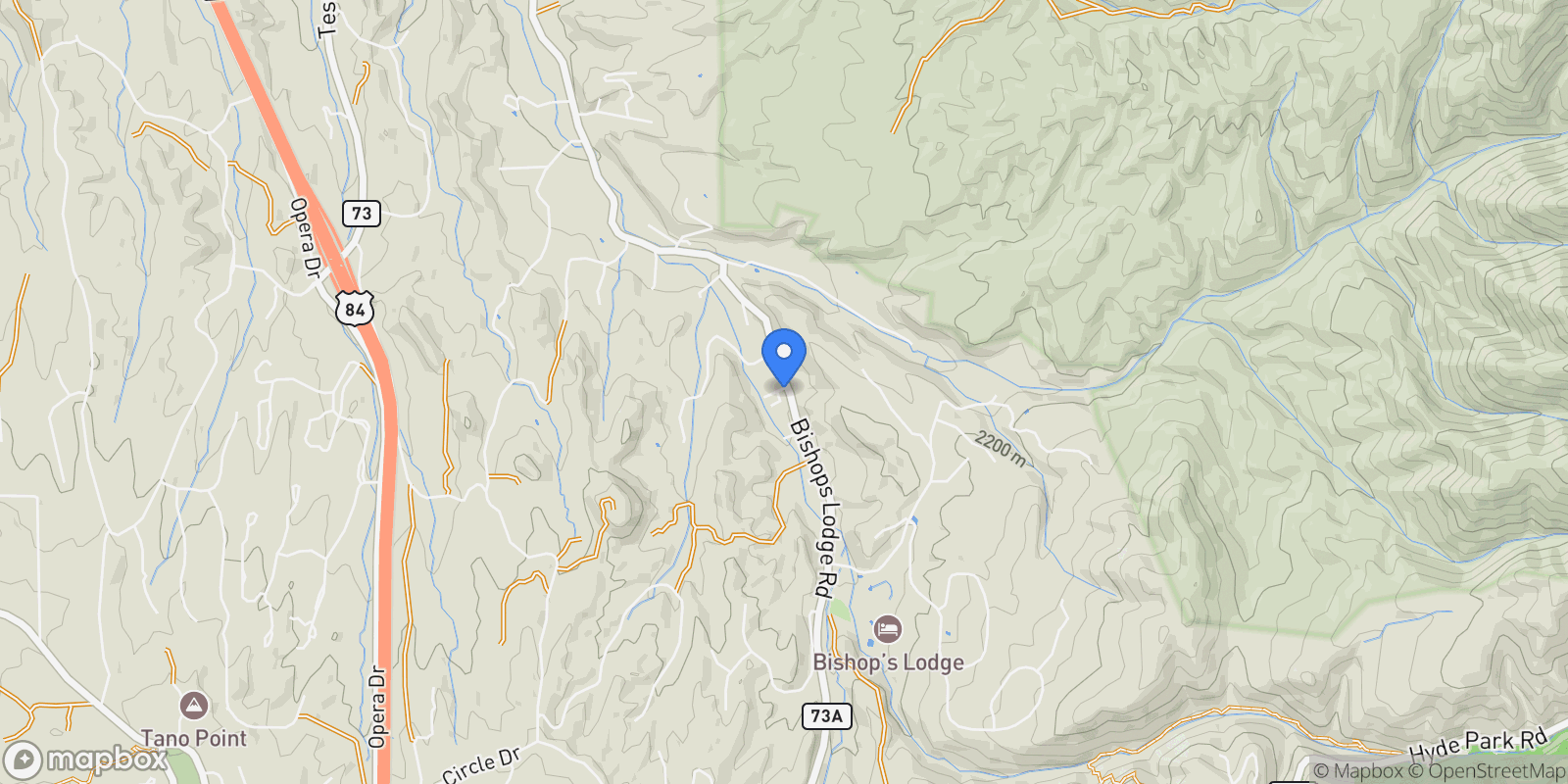 Map showing 1352 Bishops Lodge Road , Santa Fe, NM 87506, Santa Fe, New Mexico, United States.