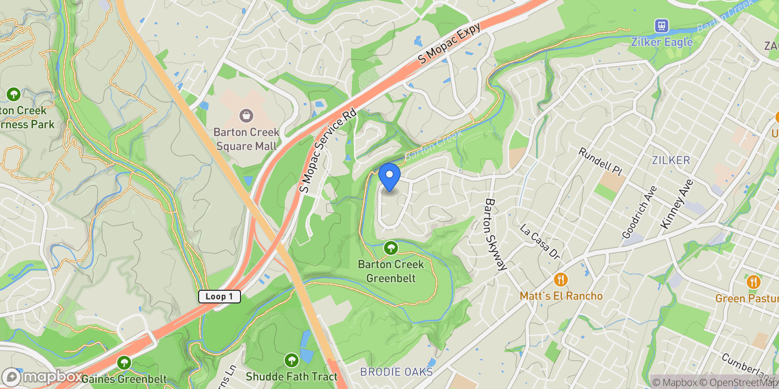 Map showing 2503 Dip CV, Austin, TX, 78704, USA, Austin, Texas, United States.