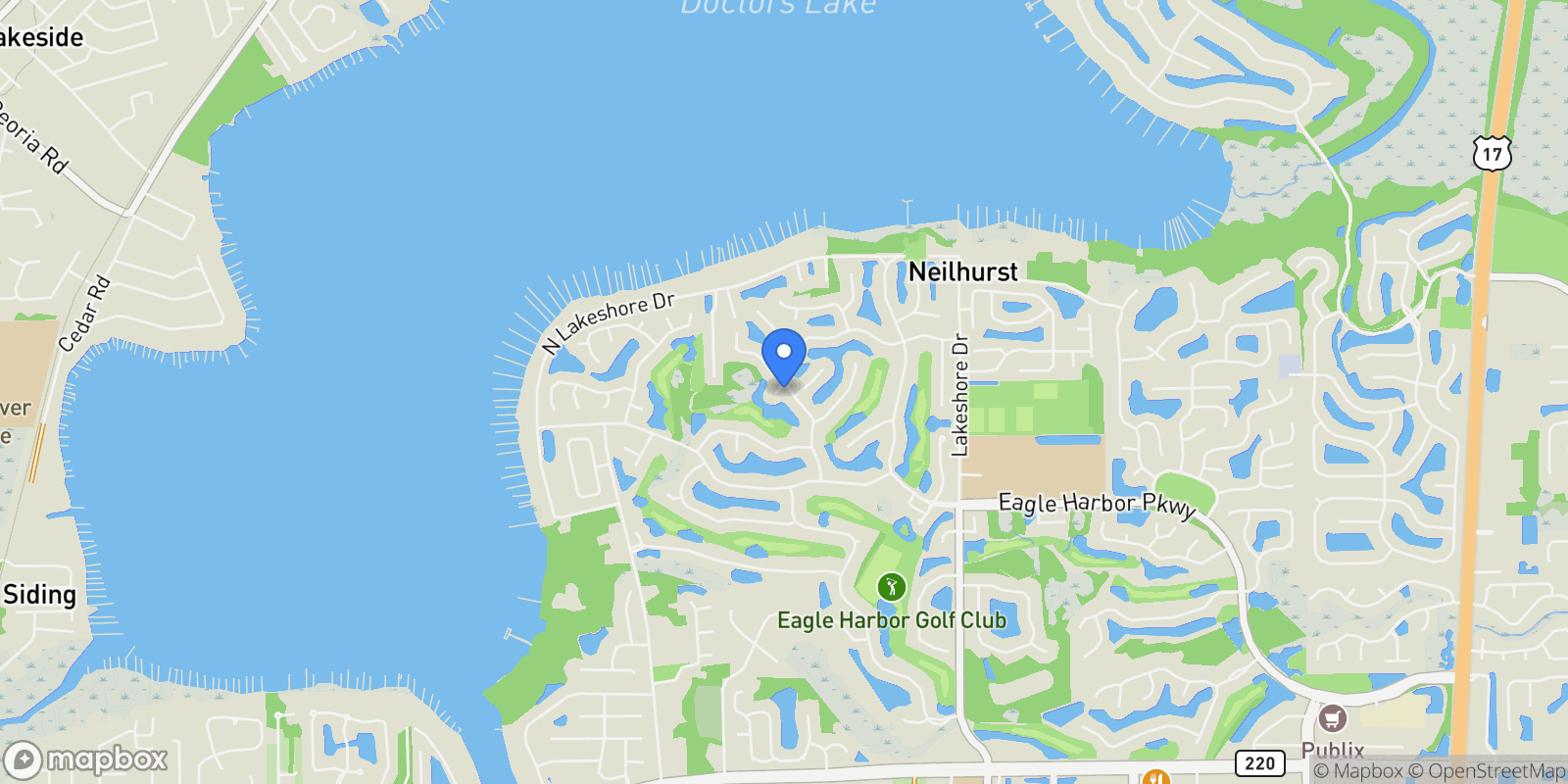 Map showing 1634 Waters Edge Dr, Fleming Island, FL 32003, Orange Park, Florida, United States.