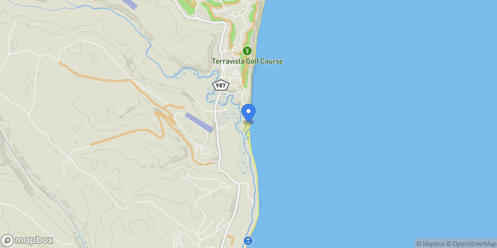 Map showing Estrada de Trancoso Praia do Rio da Barra, Trancoso, BA 45818-000, State of Bahia, Brazil.