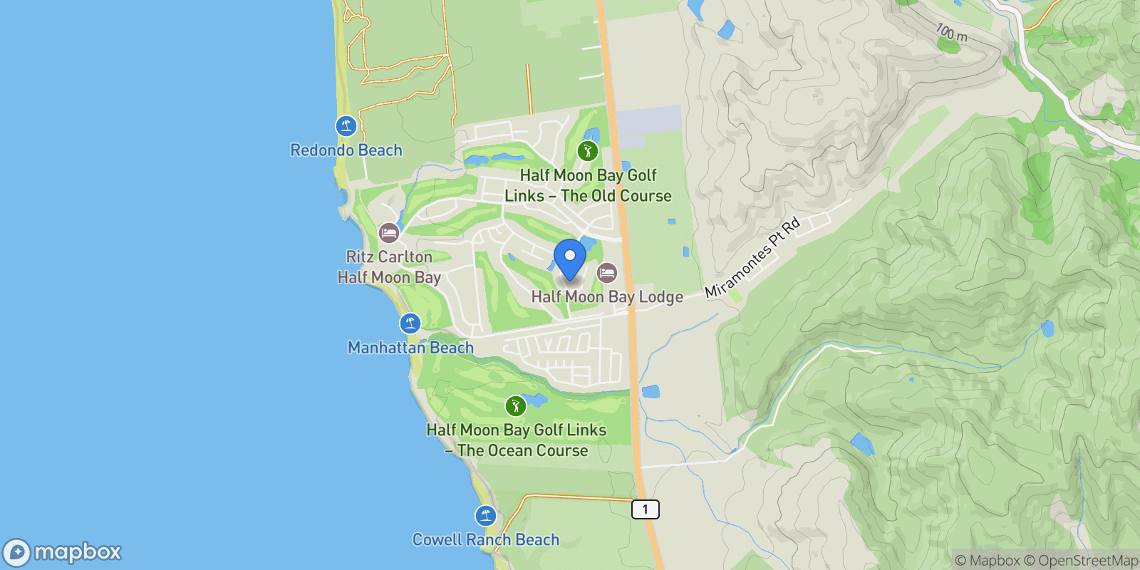 Map showing 2329 Burning Tree Road, Half Moon Bay, California, United States.