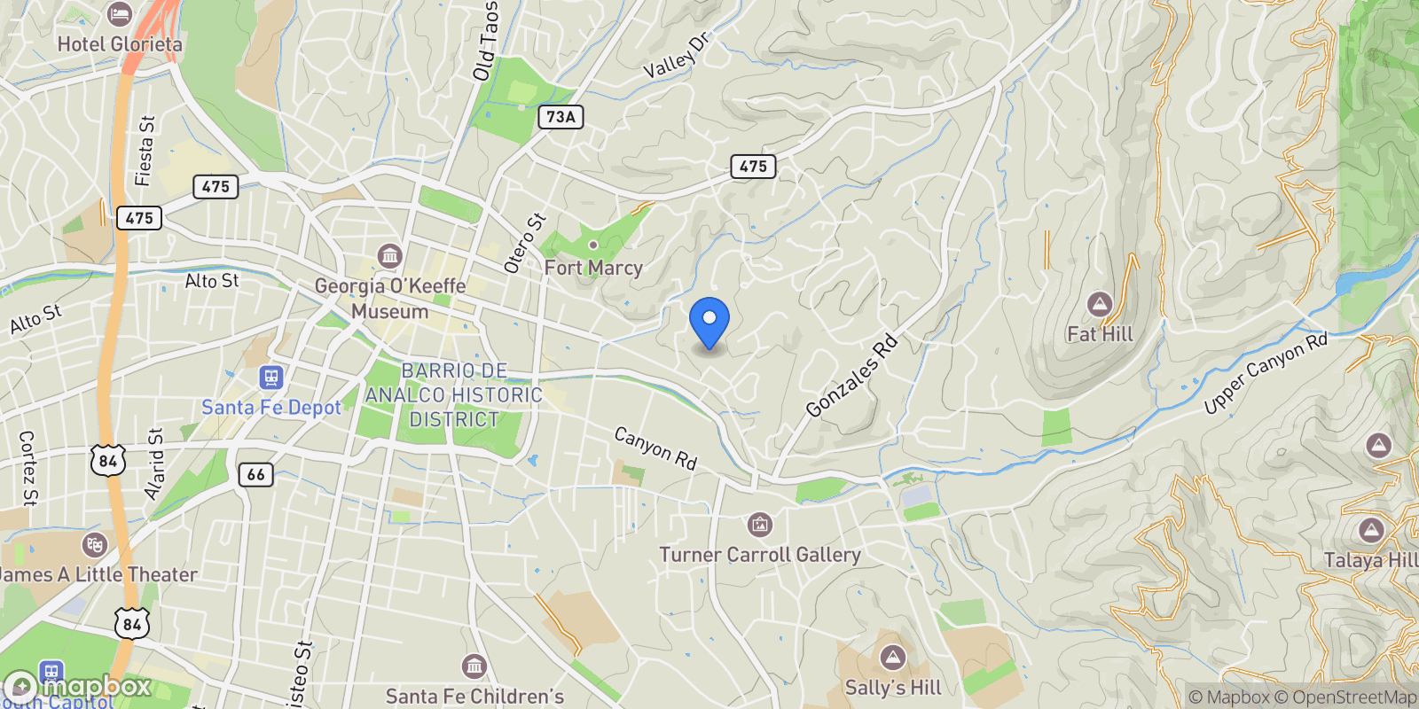Map showing 707 E Palace Avenue #8, Santa Fe, NM 87501, Santa Fe, New Mexico, United States.