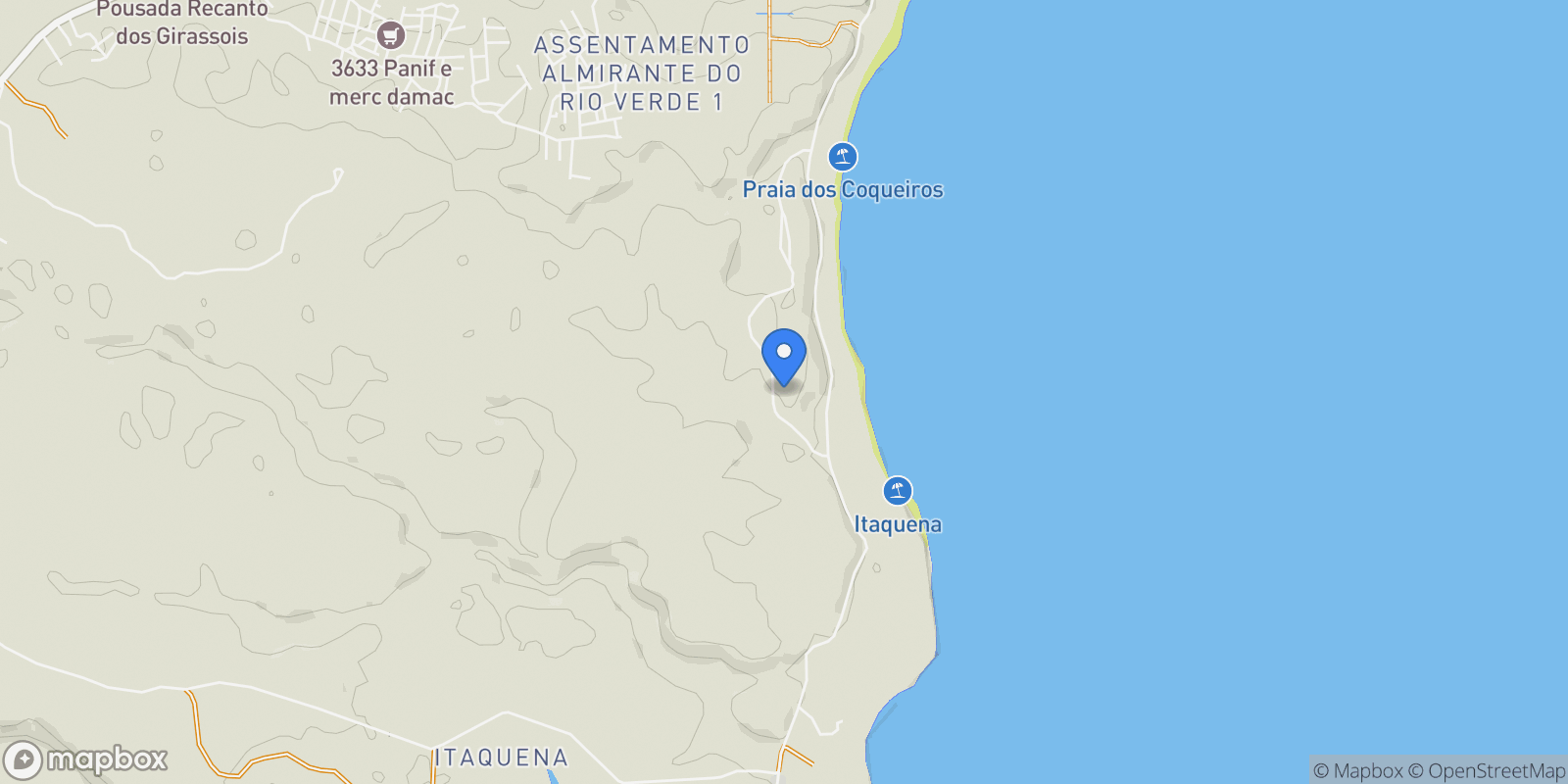 Map showing Altos de Itapororoca Praia de Itapororoca, Trancoso, BA 45818-000, State of Bahia, Brazil.