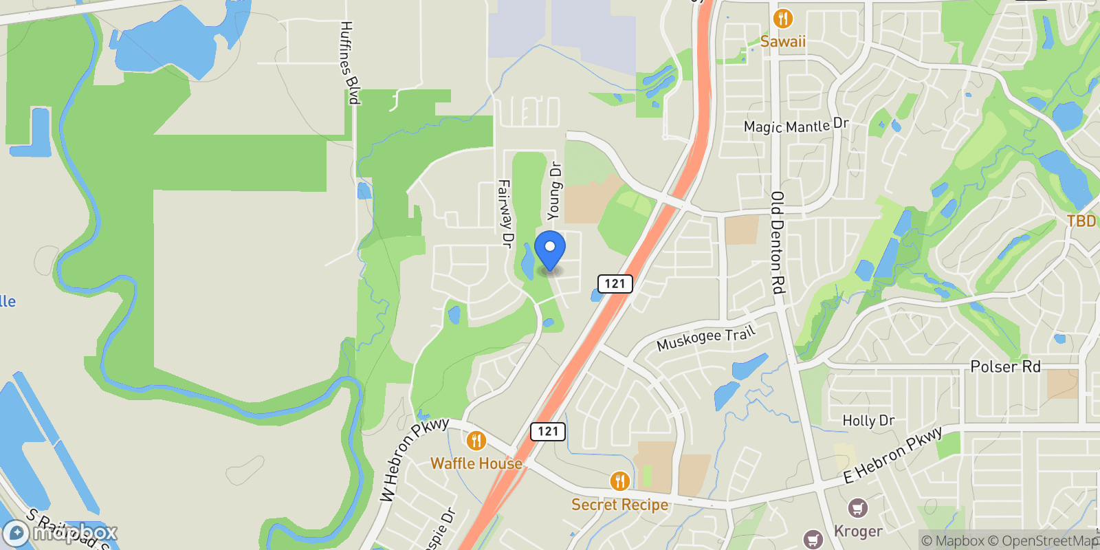 Map showing 4317 Rice Lane, Carrollton, Texas, United States.