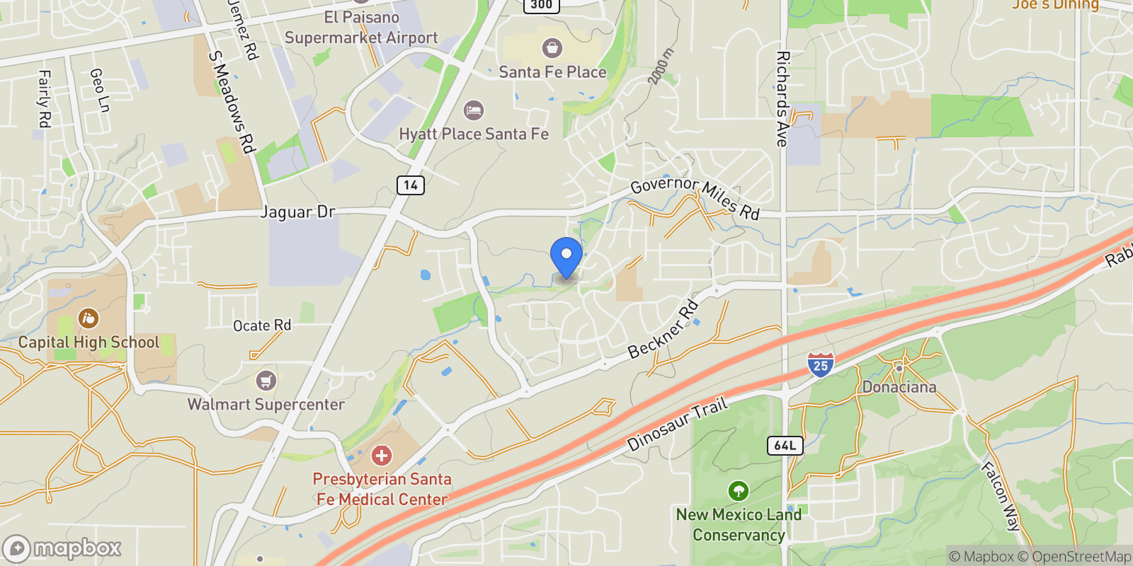 Map showing 3295 Monte Sereno Drive, Santa Fe, NM 87506, Santa Fe, New Mexico, United States.
