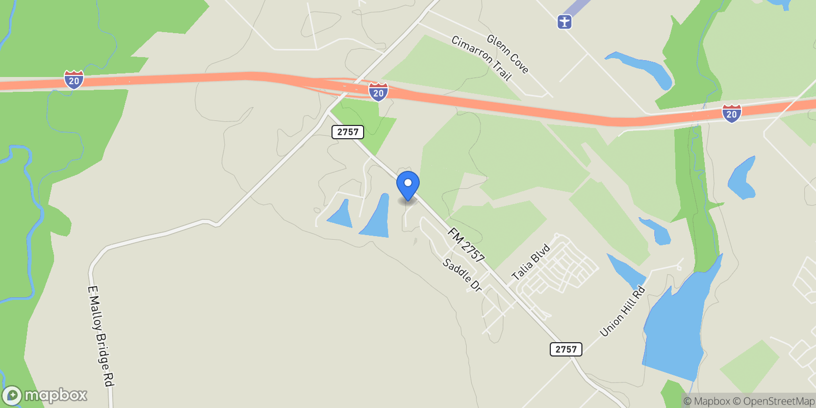 Map showing 9904 Buckingham Court, Mesquite, Texas, United States.