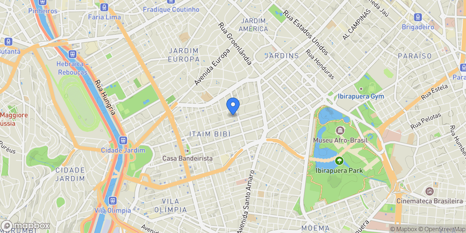 Map showing Rua Jesuíno Arruda Itaim, São Paulo, SP 04532-081, São Paulo, State of São Paulo, Brazil.