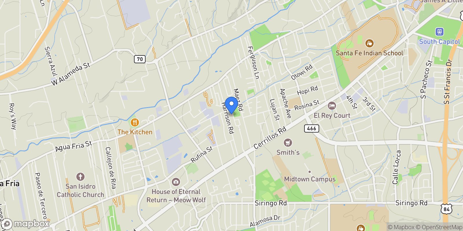 Map showing 1628 La Cieneguita , Santa Fe, NM 87507, Santa Fe, New Mexico, United States.