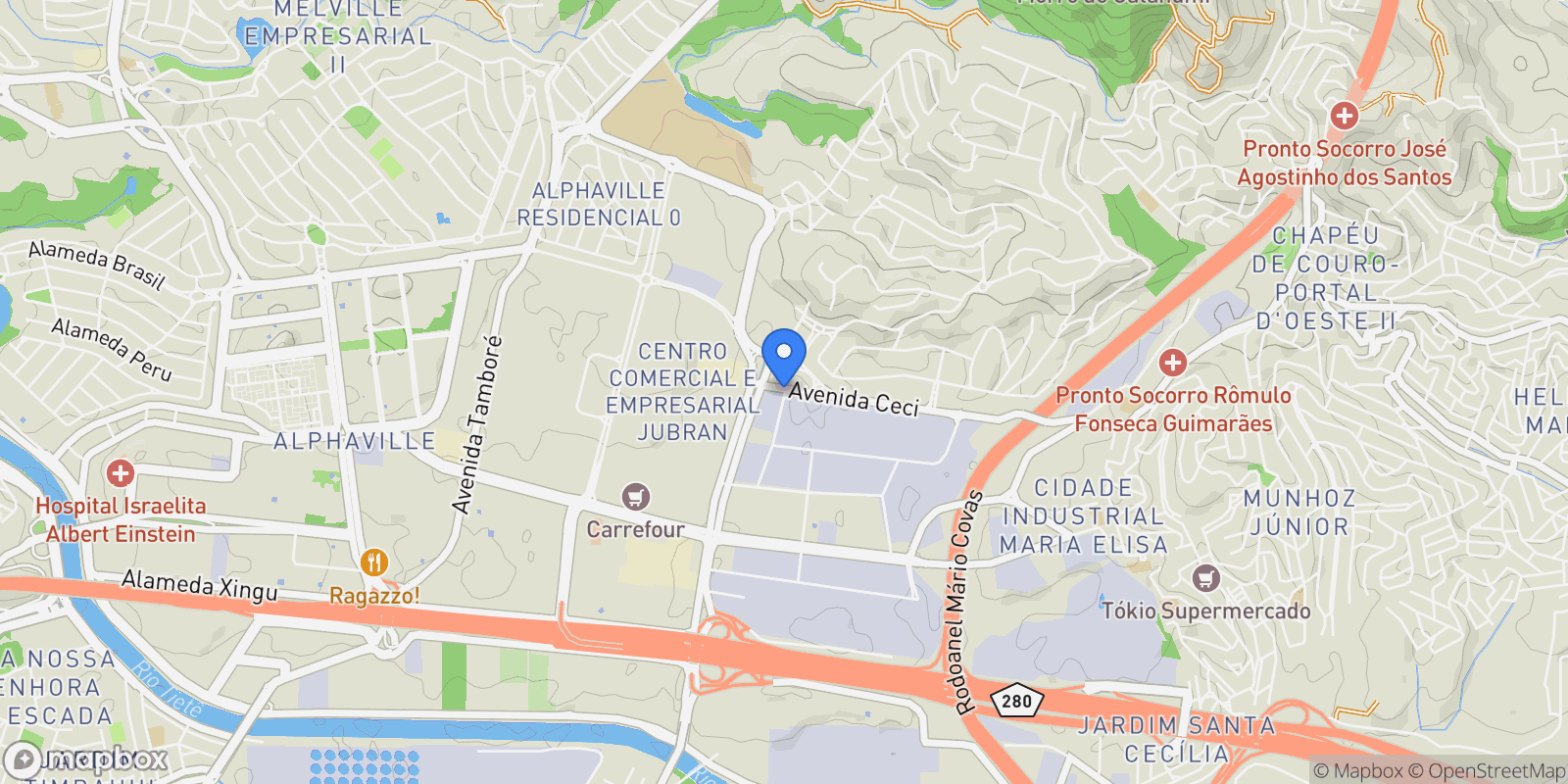 Map showing Avenida Ceci Alphaville, Barueri, SP 06460-120, Barueri, State of São Paulo, Brazil.