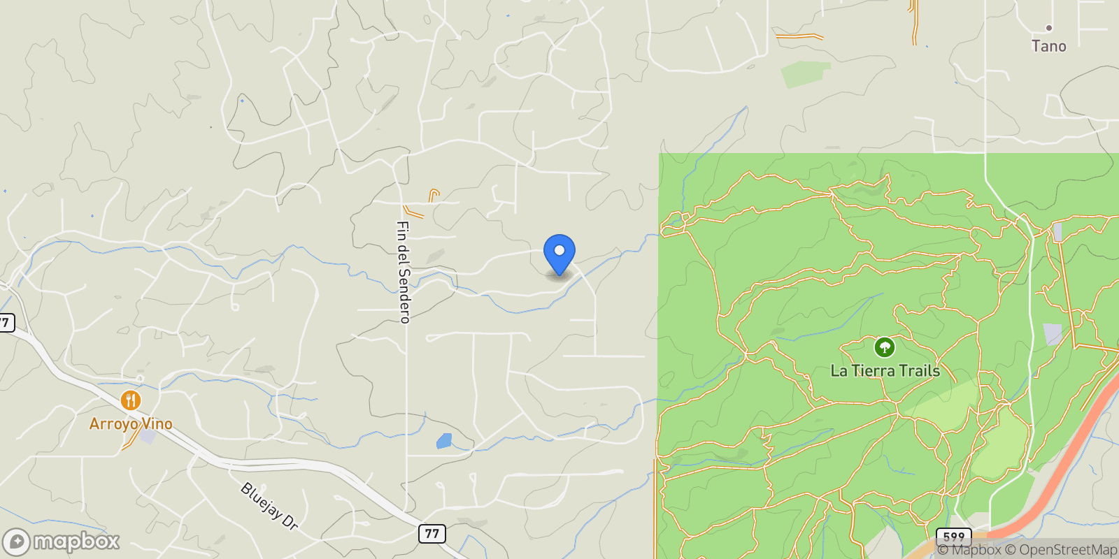 Map showing 61 Paseo Del Antilope , Santa Fe, NM 87506, Santa Fe, New Mexico, United States.