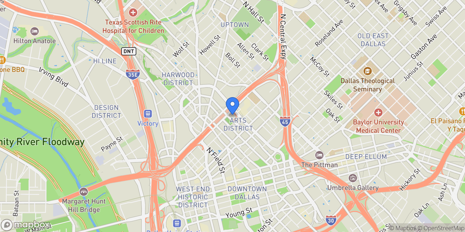 Map showing 1918 Olive Street 202, Dallas, Texas, United States.
