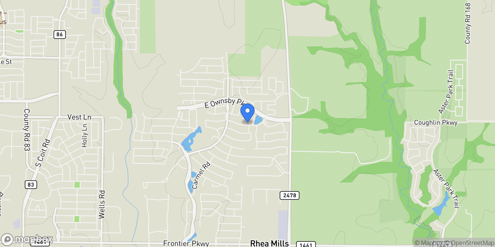 Map showing 3436 Belterra Drive, McKinney, Texas, United States.