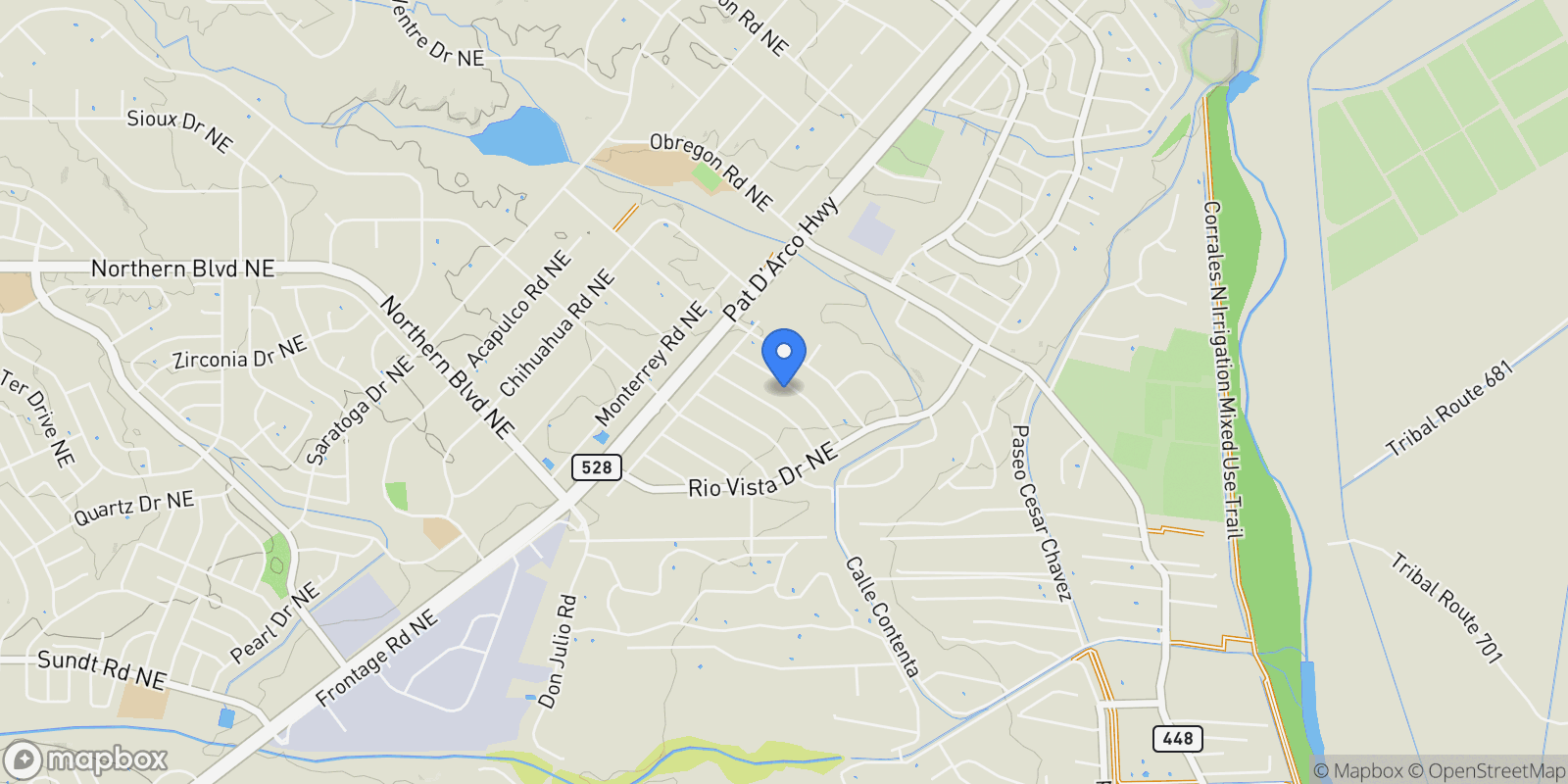 Map showing 5720 Rio Lama Road Ne, Rio Rancho, NM 87144, Rio Rancho, New Mexico, United States.