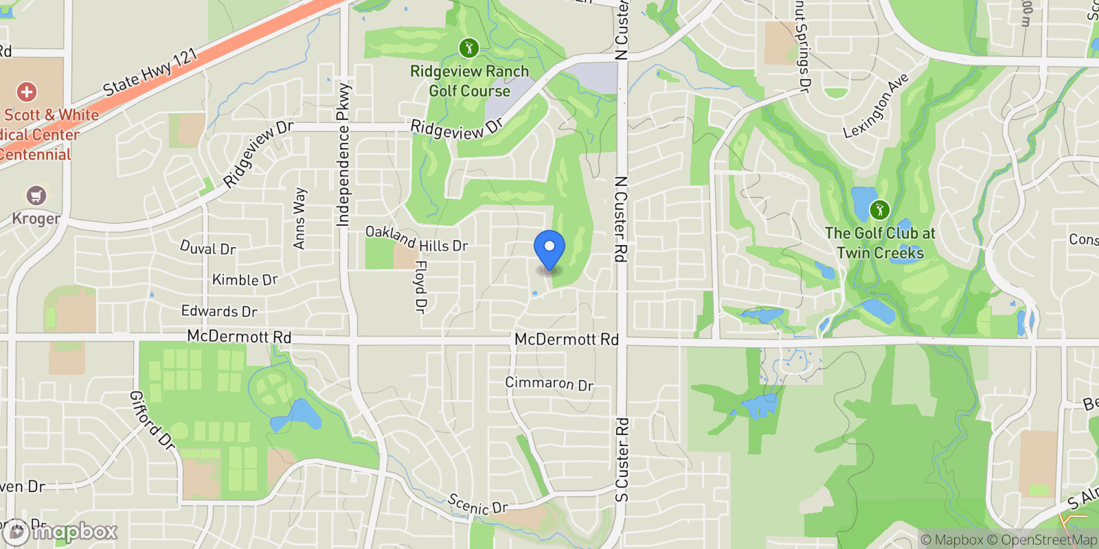 Map showing 9212 Longview Drive, Plano, Texas, United States.