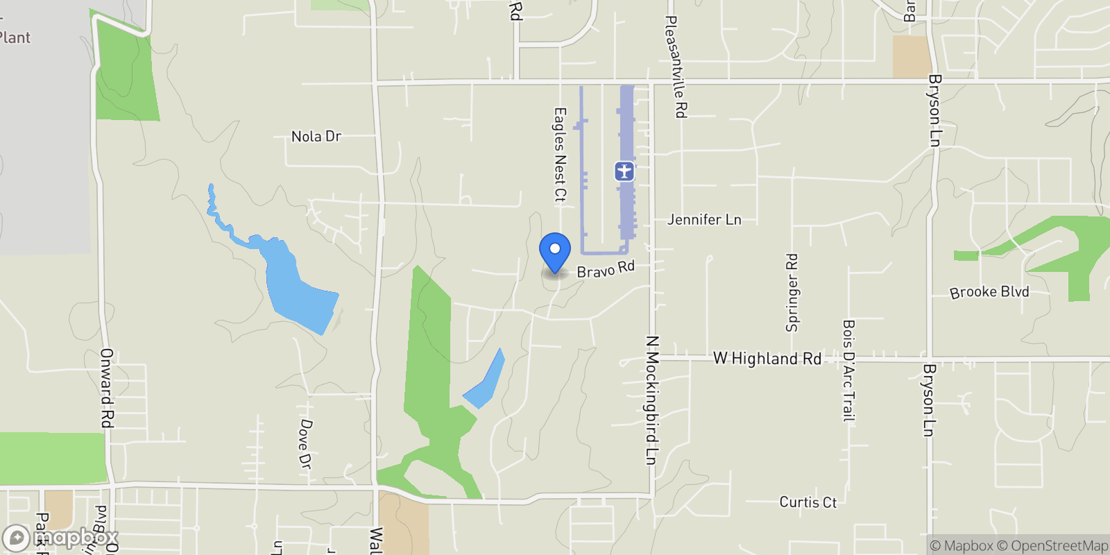 Map showing 2151 Delta Road, Midlothian, Texas, United States.