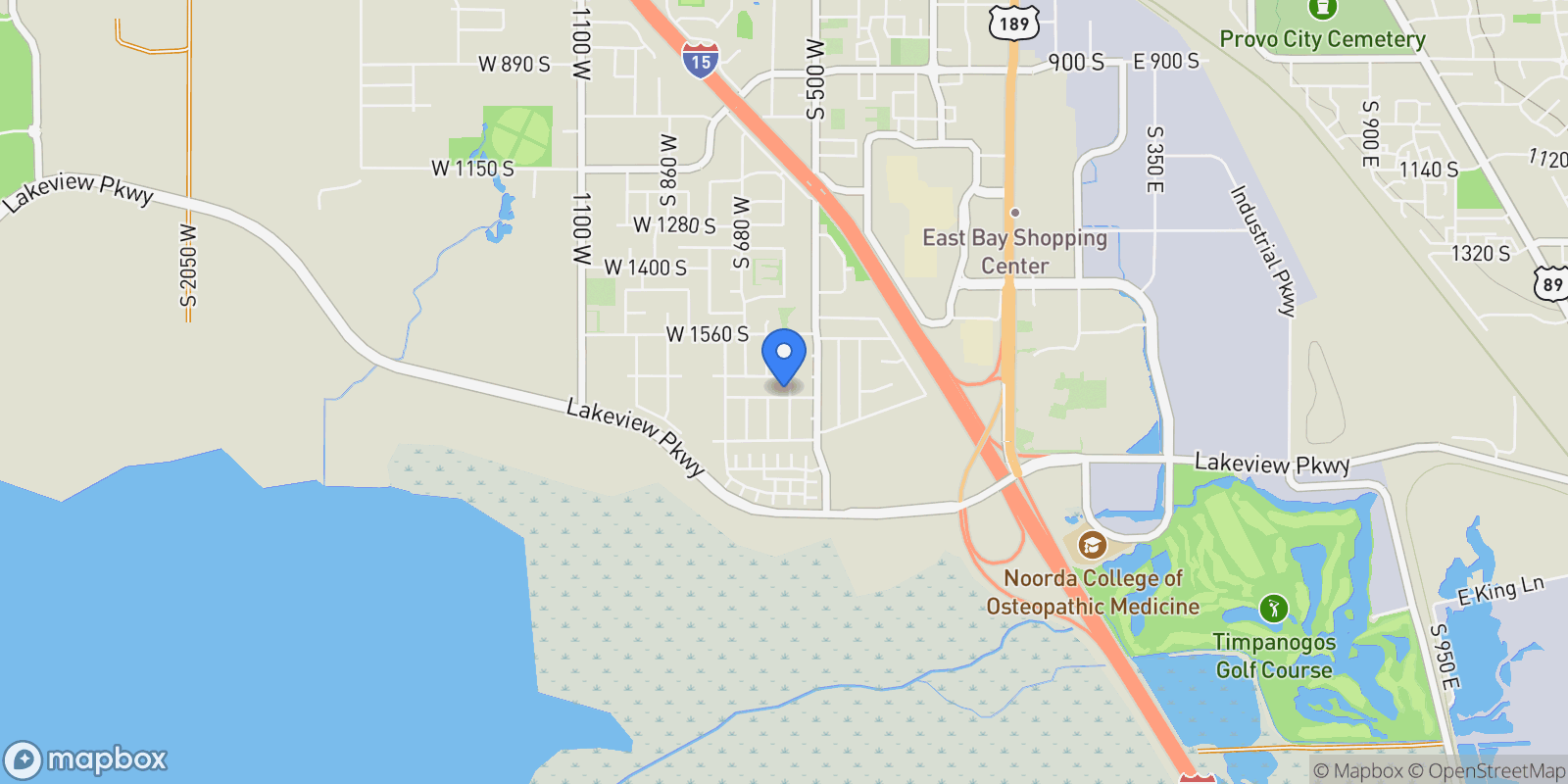 Map showing 588 W 1720 S, Provo, Utah, United States.