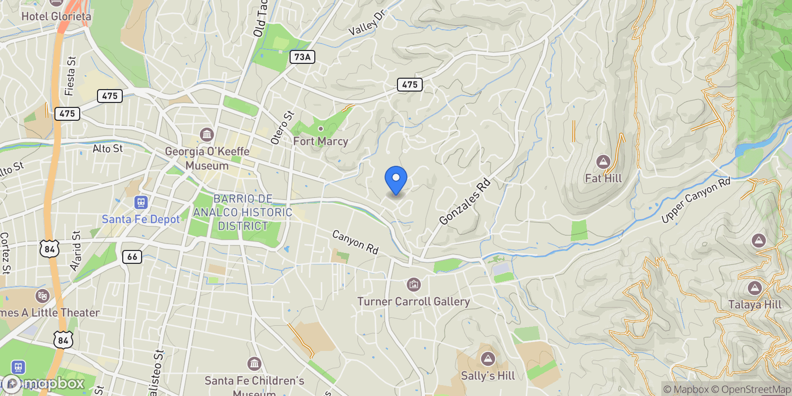 Map showing 707 E Palace Avenue #11, Santa Fe, NM 87501, Santa Fe, New Mexico, United States.