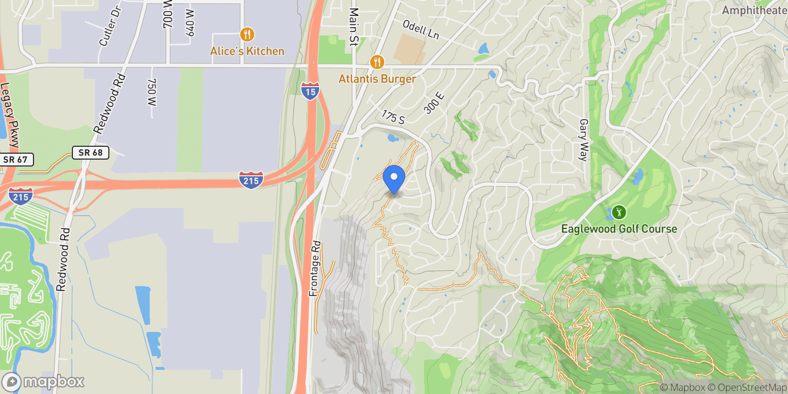 Map showing 460 S SUNSET RIDGE DR, North Salt Lake, Utah, United States.