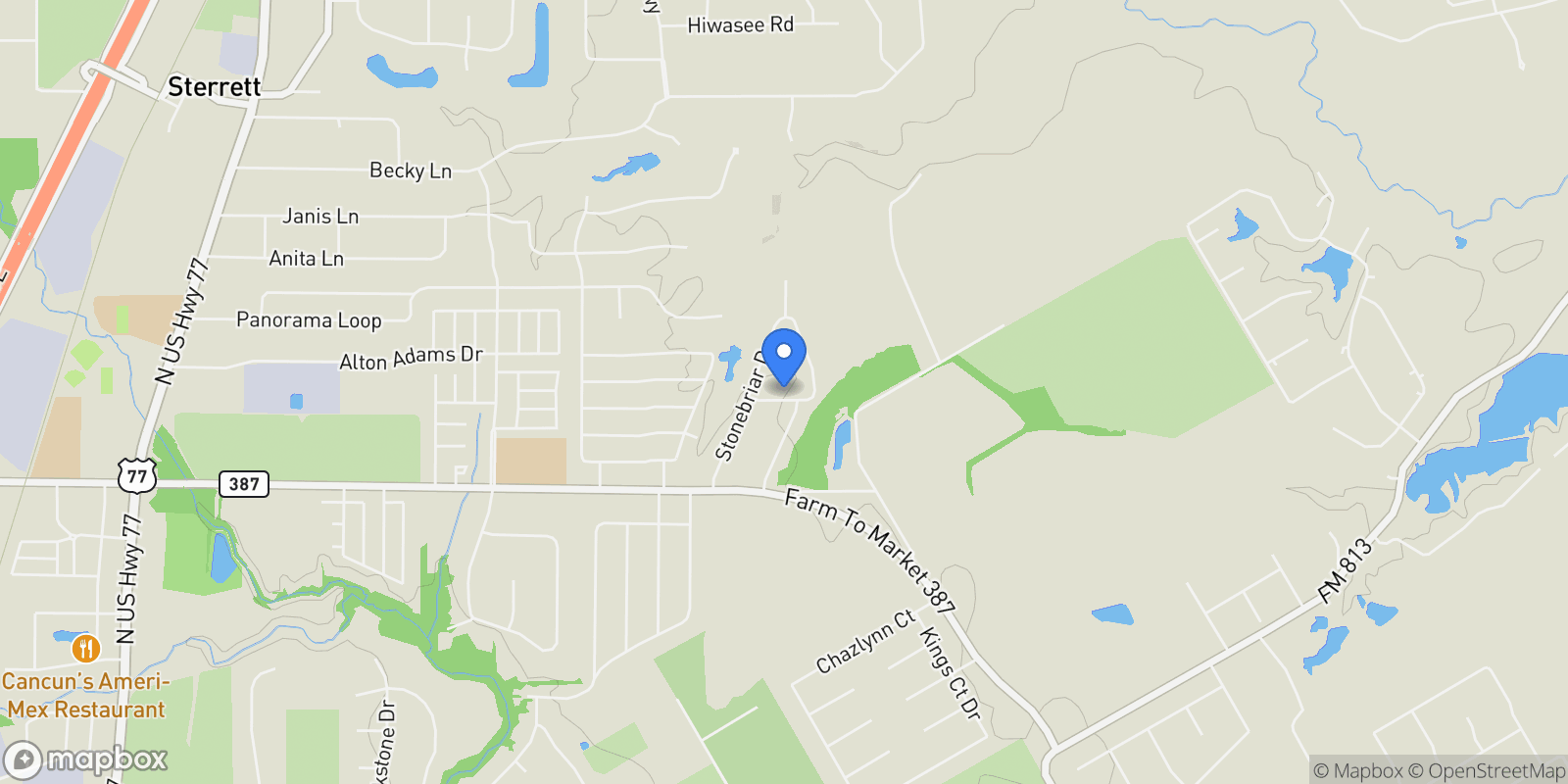 Map showing 1431 Westgrove Lane, Waxahachie, Texas, United States.