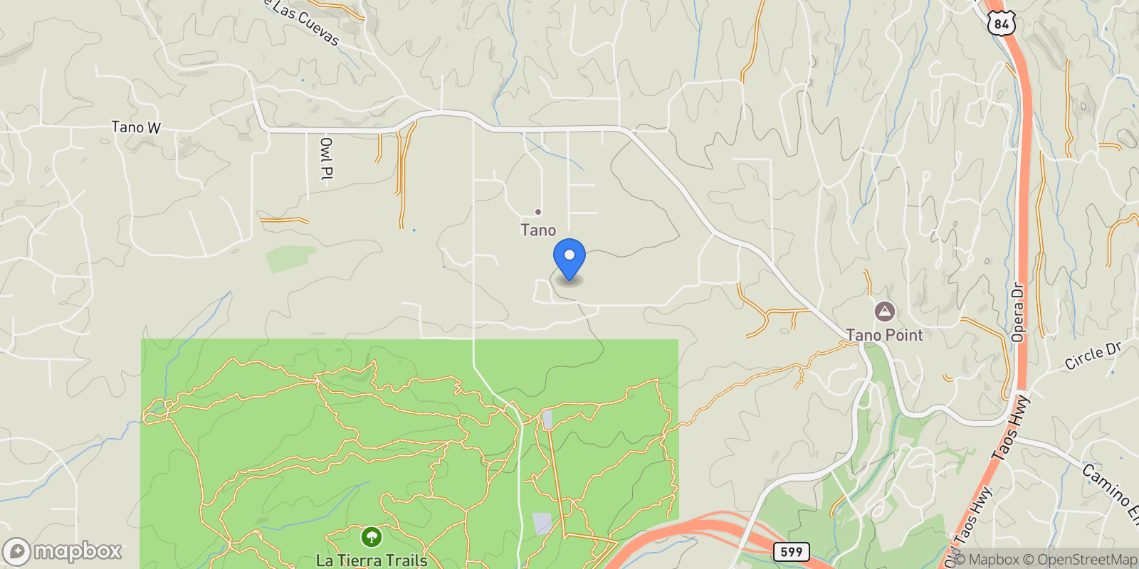 Map showing 61 Calle San Martin , Santa Fe, NM 87506, Santa Fe, New Mexico, United States.