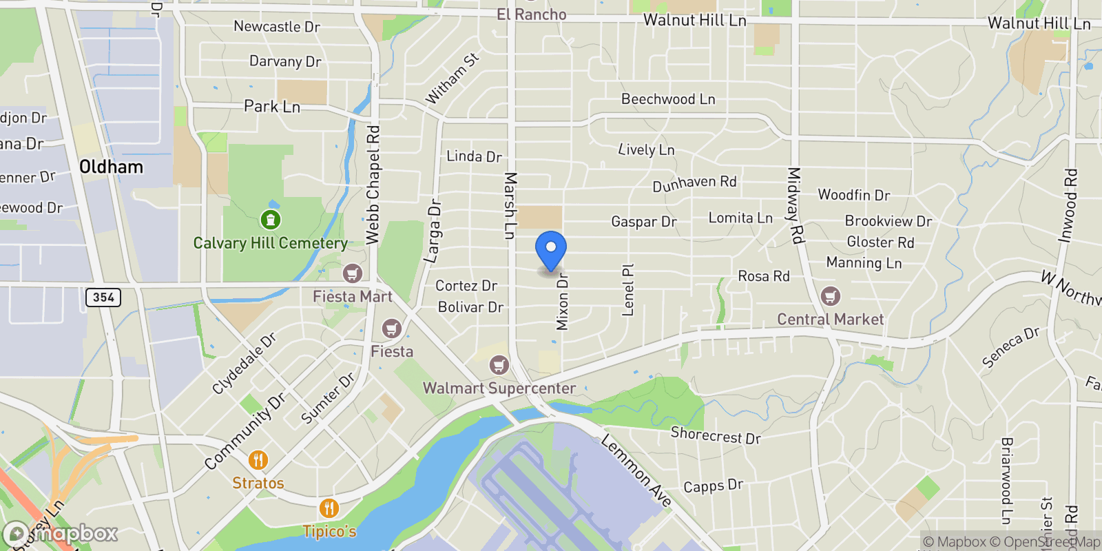 Map showing 3754 Durango Drive, Dallas, Texas, United States.