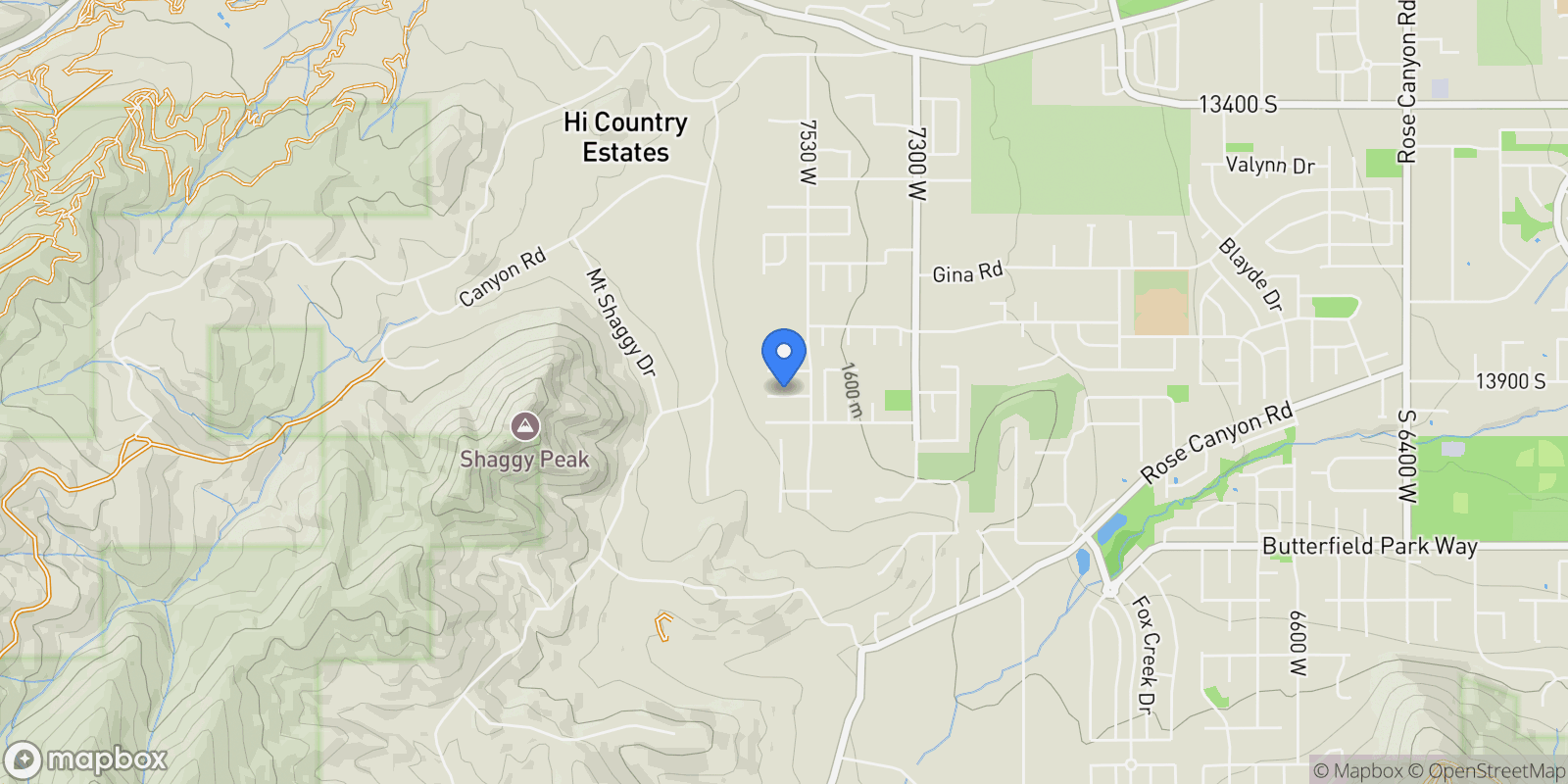 Map showing 7566 W BOX LEAF CIR, Herriman, Utah, United States.