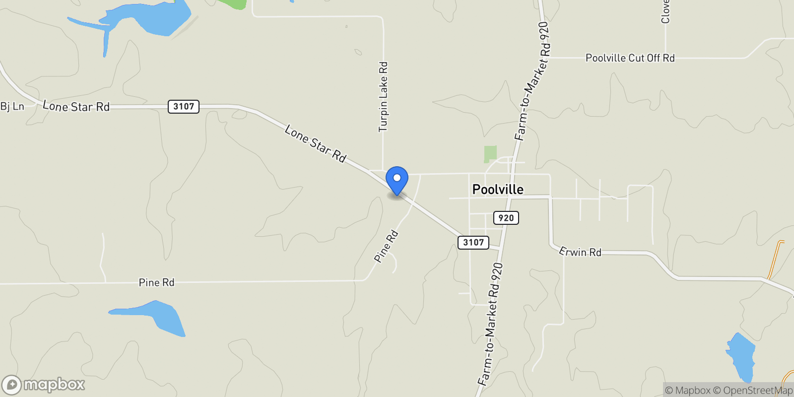 Map showing 101 Lone Star Road, Poolville, Texas, United States.