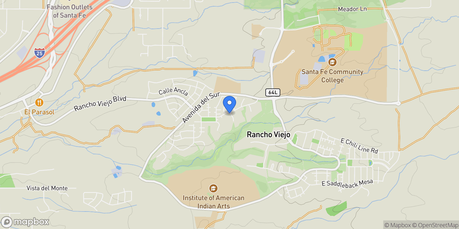 Map showing 3 Arroyo Canyon, Santa Fe, NM 87508, Santa Fe, New Mexico, United States.